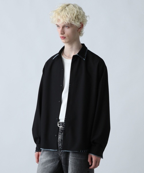 HARE(ハレ)の「スケッチラインステッチシャツ(HARE)(シャツ/ブラウス・メンズ・ブラック/ブルー/ホワイト/ベージュ・FREE)」の1枚目の写真