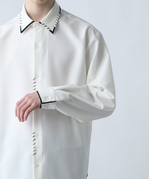 HARE(ハレ)の「スケッチラインステッチシャツ(HARE)(シャツ/ブラウス・メンズ・ブラック/ブルー/ホワイト/ベージュ・FREE)」の19枚目の写真