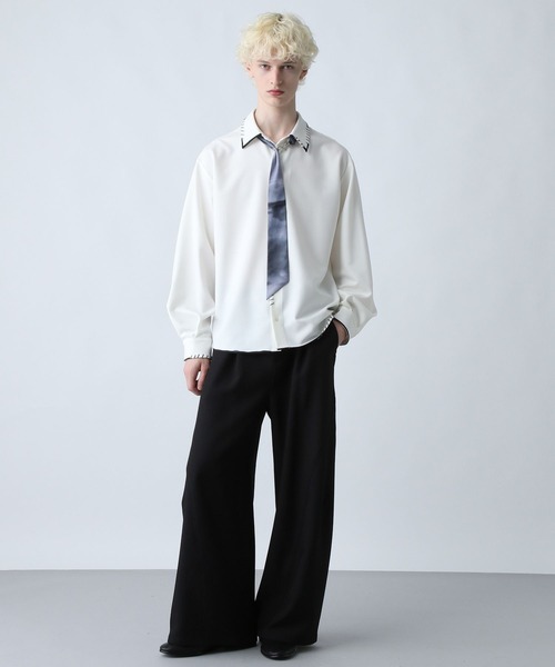 HARE(ハレ)の「スケッチラインステッチシャツ(HARE)(シャツ/ブラウス・メンズ・ブラック/ブルー/ホワイト/ベージュ・FREE)」の5枚目の写真