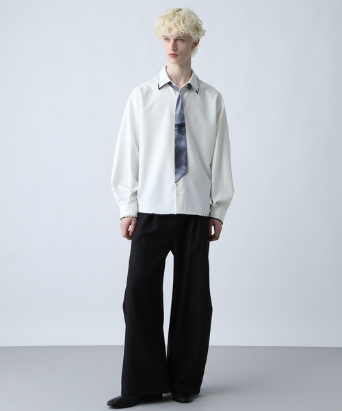 HARE(ハレ)の「スケッチラインステッチシャツ(HARE)(シャツ/ブラウス・メンズ・ブラック/ブルー/ホワイト/ベージュ・FREE)」の6枚目の写真