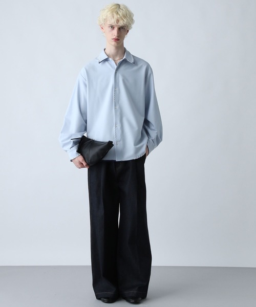 HARE(ハレ)の「スケッチラインステッチシャツ(HARE)(シャツ/ブラウス・メンズ・ブラック/ブルー/ホワイト/ベージュ・FREE)」の9枚目の写真