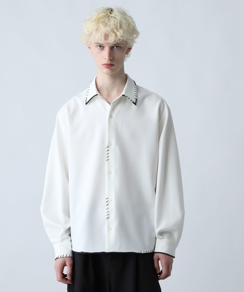 HARE(ハレ)の「スケッチラインステッチシャツ(HARE)(シャツ/ブラウス・メンズ・ブラック/ブルー/ホワイト/ベージュ・FREE)」の10枚目の写真