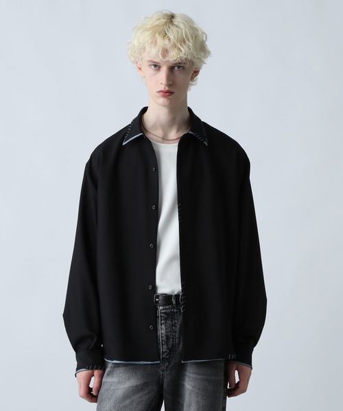 HARE(ハレ)の「スケッチラインステッチシャツ(HARE)(シャツ/ブラウス・メンズ・ブラック/ブルー/ホワイト/ベージュ・FREE)」の12枚目の写真