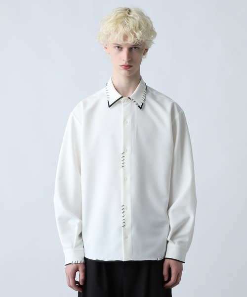 HARE(ハレ)の「スケッチラインステッチシャツ(HARE)(シャツ/ブラウス・メンズ・ブラック/ブルー/ホワイト/ベージュ・FREE)」の14枚目の写真