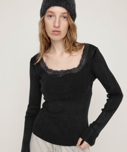 LACE DOCKING TOPS レースドッキング トップス 秋服 冬服（T