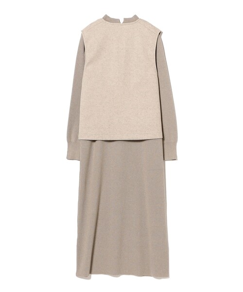 ベスト × タートルネック ワンピース セット (手洗い可)（ワンピース