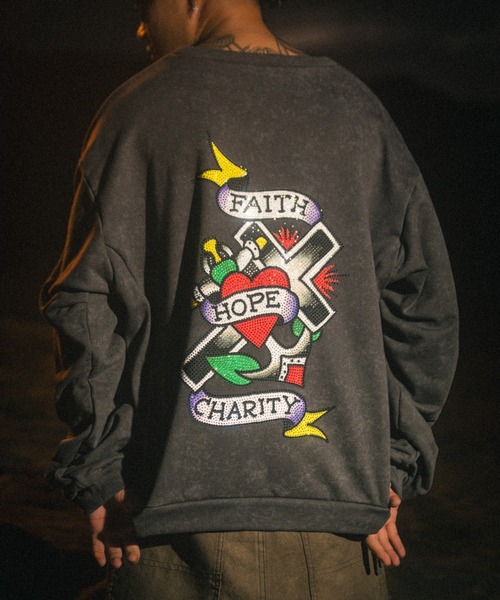 FR(13)NDS(フレンズ)の「FR(13)NDS × Ed Hardy/フレンズ × エド・ハーディ/コラボスウェット(スウェット・メンズ・ブラウン/グレー・M/L)」の7枚目の写真
