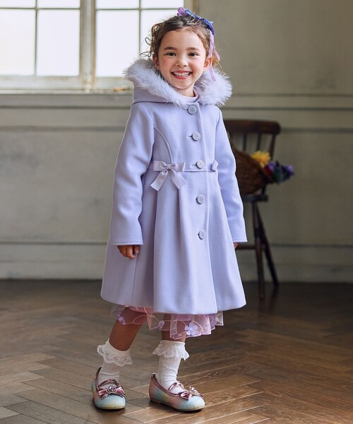 ANY（エニィ）の「【フード取り外し可能】ウールライクコート（その他アウター・キッズ・サックスブルー系/ベージュ系・130/120/110）」の4枚目の写真