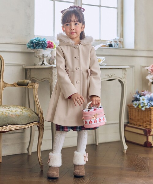 ksky Nae ハンドメイド　フード付きアイボリーコート エイミーイストワール EIMY ISTOIRE French poodle fur フード