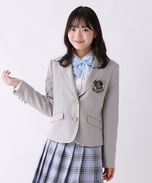 repipi armario（レピピ アルマリオ）の「【卒服2026】ベーシックジャケット（ノーカラージャケット・キッズ・ネイビー/グレー・MEDIUM/LARGE）」の14枚目の写真