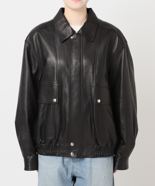 journal standard L'essage(ジャーナルスタンダードレサージュ)の「【DUNST/ダンスト】 UNISEX OVERSIZED VINTAGE LEATHER B(ライダースジャケット・レディース・ブラック・SMALL)」の8枚目の写真