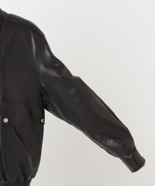 journal standard L'essage(ジャーナルスタンダードレサージュ)の「【DUNST/ダンスト】 UNISEX OVERSIZED VINTAGE LEATHER B(ライダースジャケット・レディース・ブラック・SMALL)」の12枚目の写真
