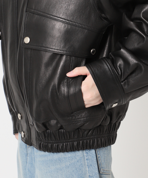 journal standard L'essage(ジャーナルスタンダードレサージュ)の「【DUNST/ダンスト】 UNISEX OVERSIZED VINTAGE LEATHER B(ライダースジャケット・レディース・ブラック・SMALL)」の14枚目の写真
