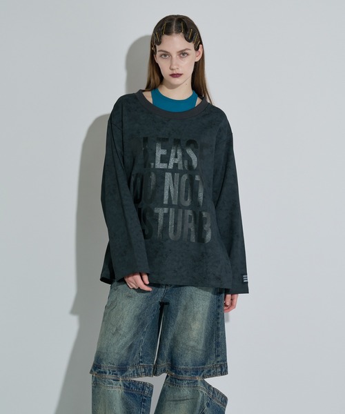 anna sui nyc(アナ スイ エヌ ワイ シー)の「DO NOT ロングスリーブTシャツ(Tシャツ/カットソー・レディース・ブラック/グレー/ブラウン・FREE)」の1枚目の写真