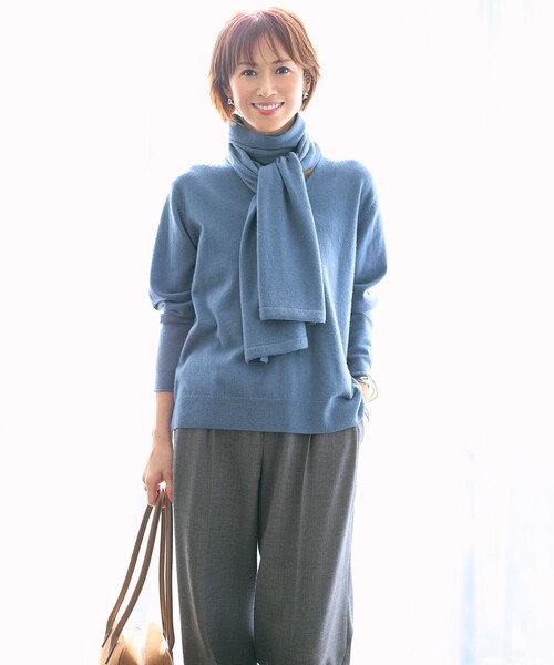 自由区(ジユウク)の「ソフトウールブレンドワイド パンツ(その他パンツ・レディース・グレー系/ベージュ系・44/46)」の10枚目の写真