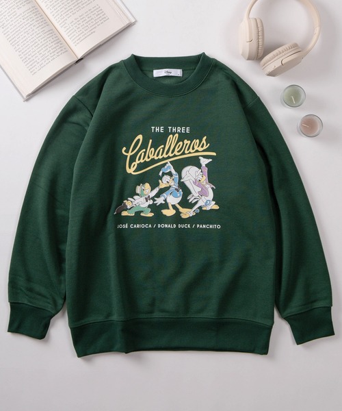 Disney（ディズニー）の「【71】【Disney/ディズニー】ミッキーマウス／ミニーマウス／ドナルドダック 裏起毛 スウェット（スウェット・レディース・アッシュグレー/チャコールグレー/ライトピンク/ブラック/ネイビー/ピンク/ベージュ系その他/グリーン・M/L）」の5枚目の写真