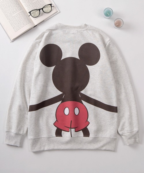 Disney（ディズニー）の「【71】【Disney/ディズニー】ミッキーマウス／ミニーマウス／ドナルドダック 裏起毛 スウェット（スウェット・レディース・アッシュグレー/チャコールグレー/ライトピンク/ブラック/ネイビー/ピンク/ベージュ系その他/グリーン・M/L）」の3枚目の写真