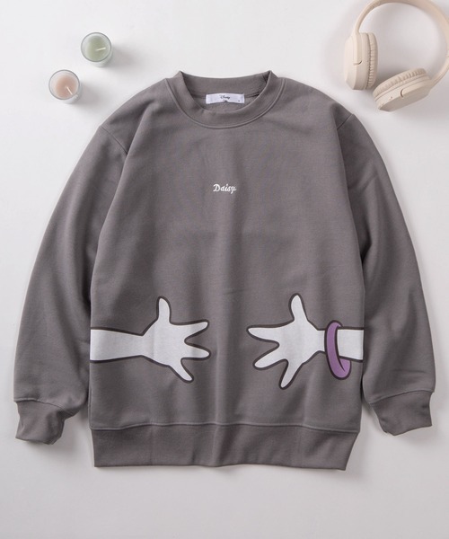 Disney（ディズニー）の「【71】【Disney/ディズニー】ミッキーマウス／ミニーマウス／ドナルドダック 裏起毛 スウェット（スウェット・レディース・アッシュグレー/チャコールグレー/ライトピンク/ブラック/ネイビー/ピンク/ベージュ系その他/グリーン・M/L）」の10枚目の写真