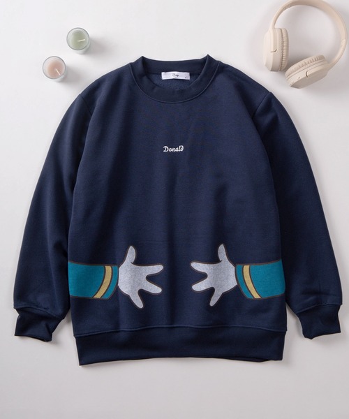 Disney（ディズニー）の「【71】【Disney/ディズニー】ミッキーマウス／ミニーマウス／ドナルドダック 裏起毛 スウェット（スウェット・レディース・アッシュグレー/チャコールグレー/ライトピンク/ブラック/ネイビー/ピンク/ベージュ系その他/グリーン・M/L）」の14枚目の写真