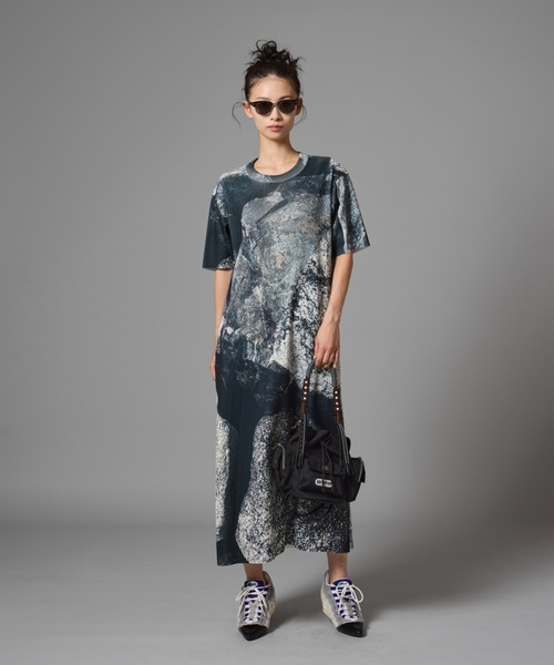 NON TOKYO（ノントーキョー）の「NON TOKYO/ノントーキョー/プリントリブ半袖ワンピース（ワンピース・レディース・その他/その他1/その他2・1/2）」の2枚目の写真