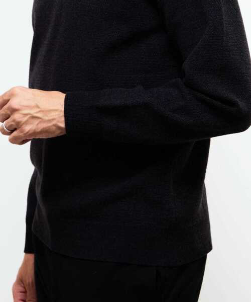 MEN'S MELROSE（メンズメルローズ）の「プレーティングカノコタートルネックニット | ウォッシャブル（ニット/セーター・メンズ・ブラック/ネイビー/ブラウン/グレー・2/4/3）」の10枚目の写真
