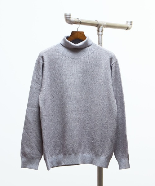 MEN'S MELROSE（メンズメルローズ）の「プレーティングカノコタートルネックニット | ウォッシャブル（ニット/セーター・メンズ・ブラック/ネイビー/ブラウン/グレー・2/4/3）」の13枚目の写真