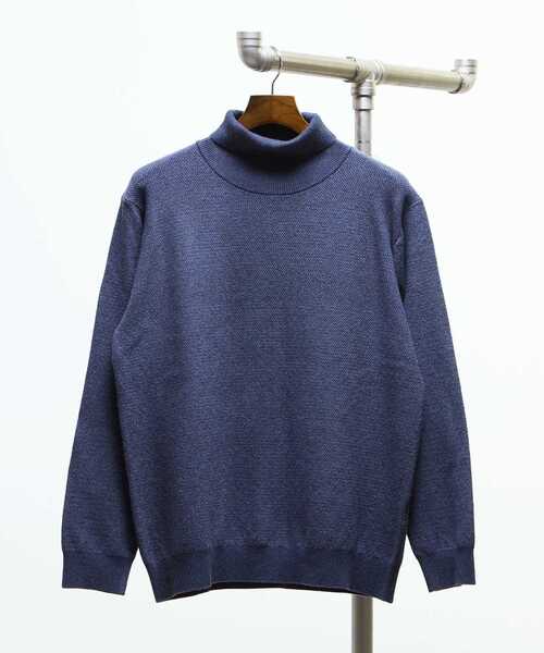 MEN'S MELROSE（メンズメルローズ）の「プレーティングカノコタートルネックニット | ウォッシャブル（ニット/セーター・メンズ・ブラック/ネイビー/ブラウン/グレー・2/4/3）」の15枚目の写真