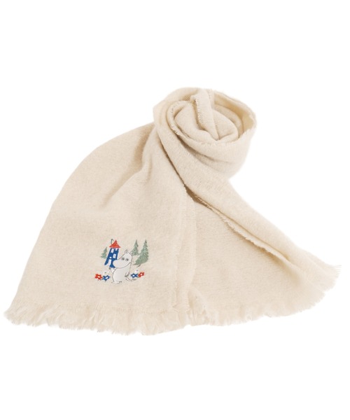 macocca(マコッカ)の「MOOMIN ムーミン ブークレーシャギー無地ストール ムーミン刺繍(ストール/ショール・レディース・グリーン/グレー/アイボリー・FREE)」の2枚目の写真