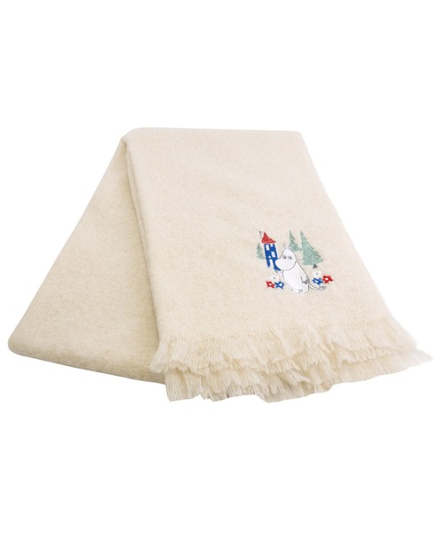 macocca(マコッカ)の「MOOMIN ムーミン ブークレーシャギー無地ストール ムーミン刺繍(ストール/ショール・レディース・グリーン/グレー/アイボリー・FREE)」の4枚目の写真