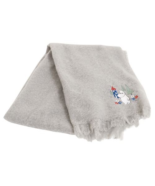 macocca(マコッカ)の「MOOMIN ムーミン ブークレーシャギー無地ストール ムーミン刺繍(ストール/ショール・レディース・グリーン/グレー/アイボリー・FREE)」の7枚目の写真