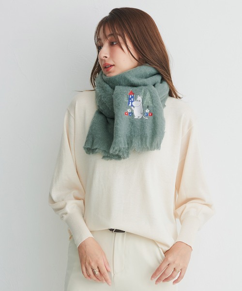 macocca(マコッカ)の「MOOMIN ムーミン ブークレーシャギー無地ストール ムーミン刺繍(ストール/ショール・レディース・グリーン/グレー/アイボリー・FREE)」の10枚目の写真