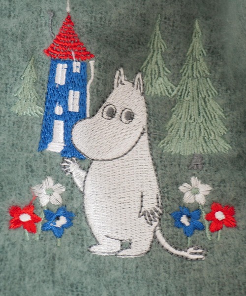 macocca(マコッカ)の「MOOMIN ムーミン ブークレーシャギー無地ストール ムーミン刺繍(ストール/ショール・レディース・グリーン/グレー/アイボリー・FREE)」の13枚目の写真