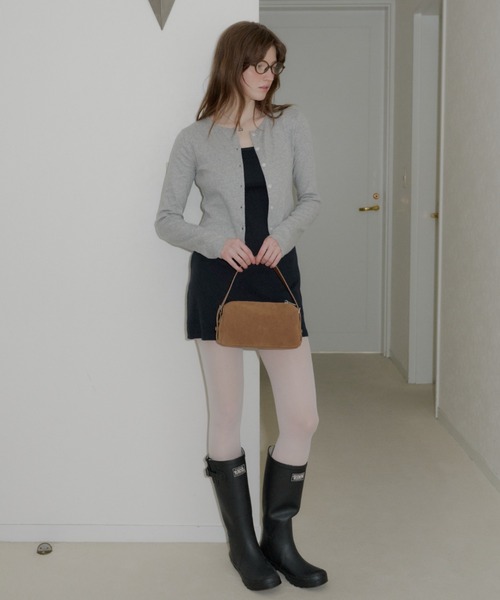 GIUNON（ジウノン）の「eyelet scallop soft cardigan / アイレットスカラップソフトカーディガン（カーディガン/ボレロ・レディース・ネイビー/ブラック/グレー/ホワイト・FREE）」の6枚目の写真