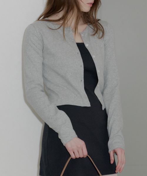 GIUNON（ジウノン）の「eyelet scallop soft cardigan / アイレットスカラップソフトカーディガン（カーディガン/ボレロ・レディース・ネイビー/ブラック/グレー/ホワイト・FREE）」の9枚目の写真