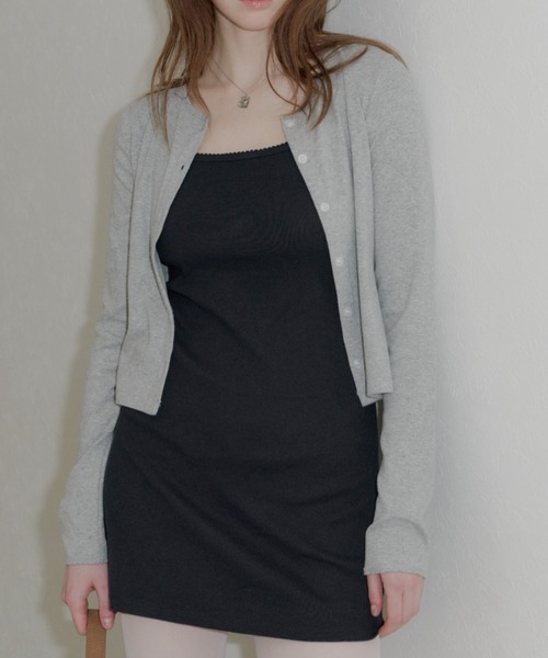 GIUNON（ジウノン）の「eyelet scallop soft cardigan / アイレットスカラップソフトカーディガン（カーディガン/ボレロ・レディース・ネイビー/ブラック/グレー/ホワイト・FREE）」の7枚目の写真