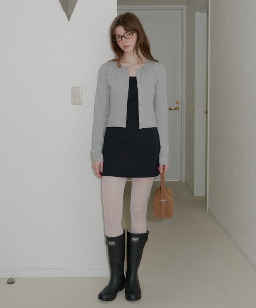 GIUNON（ジウノン）の「eyelet scallop soft cardigan / アイレットスカラップソフトカーディガン（カーディガン/ボレロ・レディース・ネイビー/ブラック/グレー/ホワイト・FREE）」の8枚目の写真
