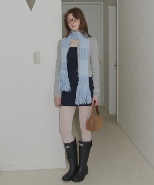 GIUNON（ジウノン）の「eyelet scallop soft cardigan / アイレットスカラップソフトカーディガン（カーディガン/ボレロ・レディース・ネイビー/ブラック/グレー/ホワイト・FREE）」の13枚目の写真