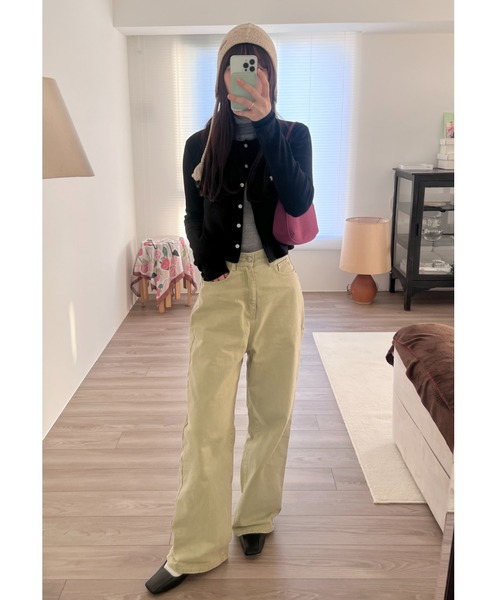 GIUNON（ジウノン）の「eyelet scallop soft cardigan / アイレットスカラップソフトカーディガン（カーディガン/ボレロ・レディース・ネイビー/ブラック/グレー/ホワイト・FREE）」の22枚目の写真