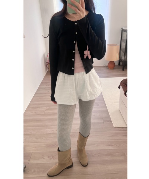 GIUNON（ジウノン）の「eyelet scallop soft cardigan / アイレットスカラップソフトカーディガン（カーディガン/ボレロ・レディース・ネイビー/ブラック/グレー/ホワイト・FREE）」の15枚目の写真