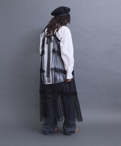 I am I in fact...（アイアムアイインファクト）の「TULLE frill onepiece（ワンピース・レディース・グレー/レッド/ホワイト/ブラック・FREE）」の9枚目の写真