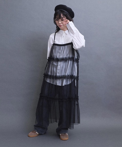 I am I in fact...（アイアムアイインファクト）の「TULLE frill onepiece（ワンピース・レディース・グレー/レッド/ホワイト/ブラック・FREE）」の11枚目の写真