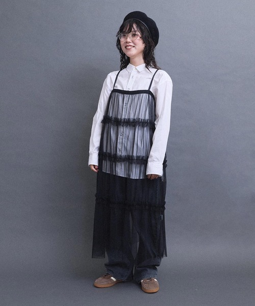 I am I in fact...（アイアムアイインファクト）の「TULLE frill onepiece（ワンピース・レディース・グレー/レッド/ホワイト/ブラック・FREE）」の12枚目の写真