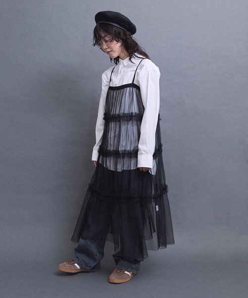 I am I in fact...（アイアムアイインファクト）の「TULLE frill onepiece（ワンピース・レディース・グレー/レッド/ホワイト/ブラック・FREE）」の13枚目の写真