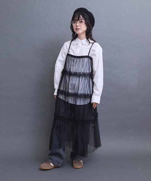 I am I in fact...（アイアムアイインファクト）の「TULLE frill onepiece（ワンピース・レディース・グレー/レッド/ホワイト/ブラック・FREE）」の16枚目の写真