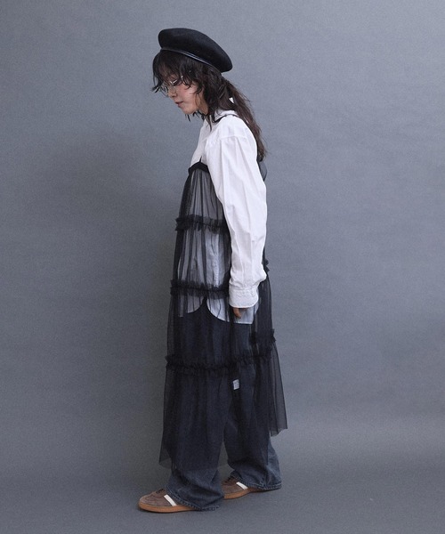 I am I in fact...（アイアムアイインファクト）の「TULLE frill onepiece（ワンピース・レディース・グレー/レッド/ホワイト/ブラック・FREE）」の17枚目の写真