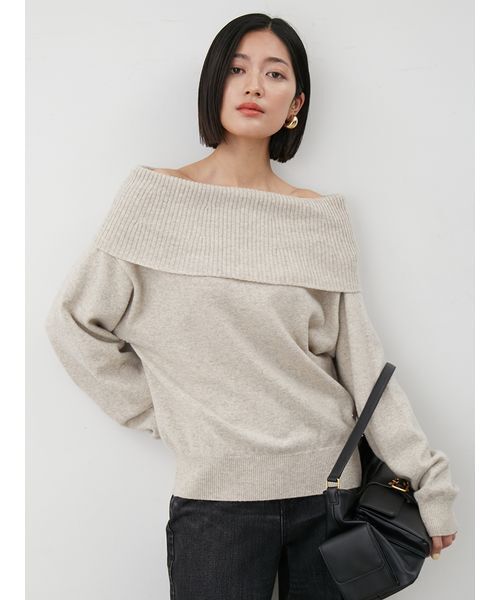 ピュアウールルーズ2wayオフショルニット（ニット/セーター）｜Mila