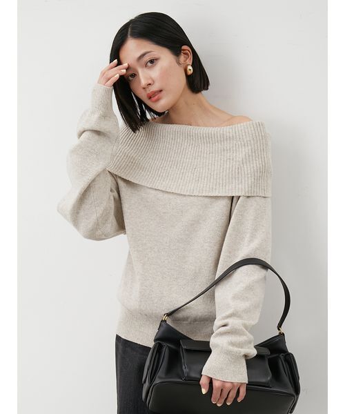 セール】ピュアウールルーズ2wayオフショルニット（ニット/セーター