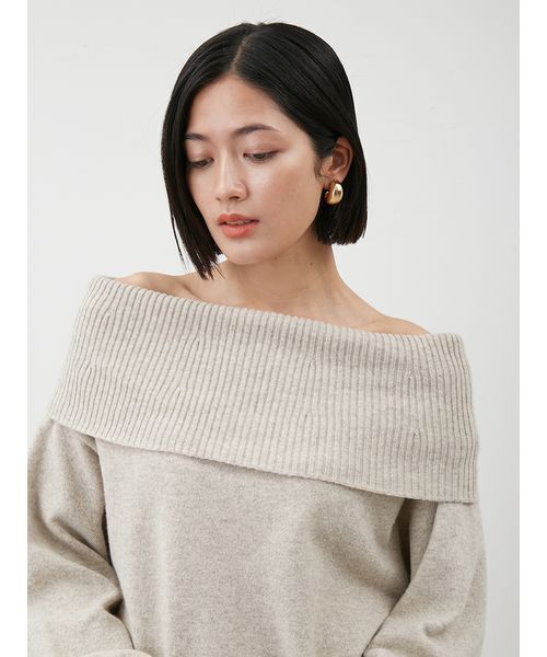 セール】ピュアウールルーズ2wayオフショルニット（ニット/セーター
