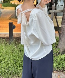 バックリボンブラウス