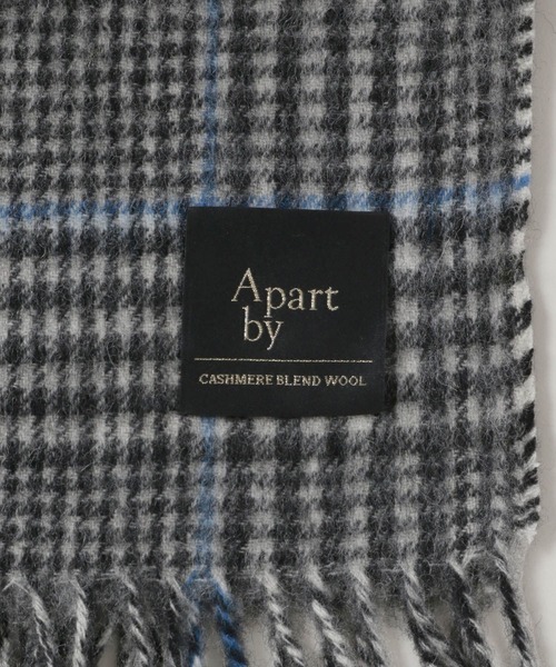 A part by(アパートバイ)の「カシミヤコンチェックストール(ストール/ショール・レディース・グレー/ブルー/イエロー・FREE)」の12枚目の写真